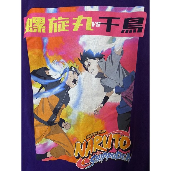 Naruto Shippuden Rasengan vs Chidori Purple T shirt Mens Size Medium - Picture 2 of 10